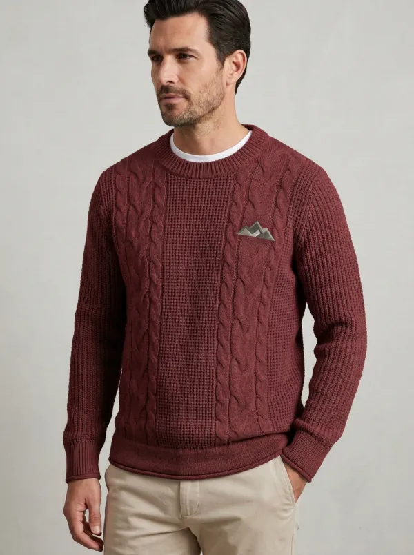 Men's Beige Mountain Minimalist Knit Sweater