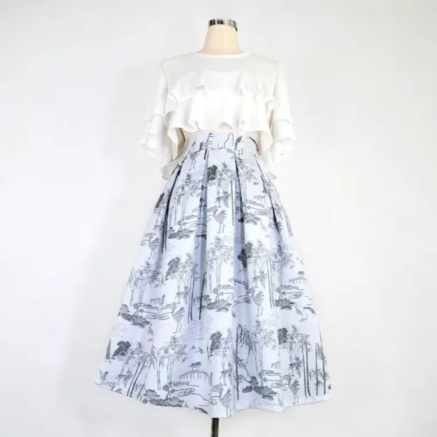Airy Comfort Everyday Casual Embroidered Skirt
