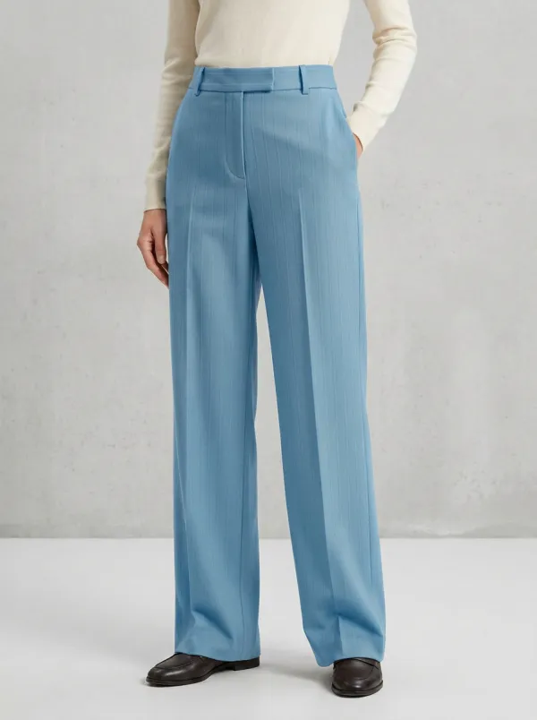 Effortless Pinstripe High Rise Wide Leg Pants