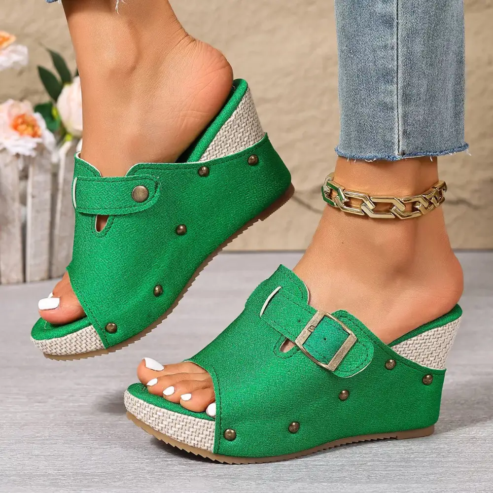 Graceful Fresh Open Toe Wedge Sandals