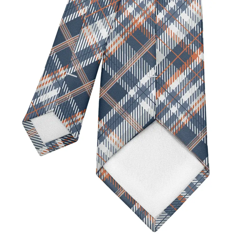 Polished Plaid Motif Necktie