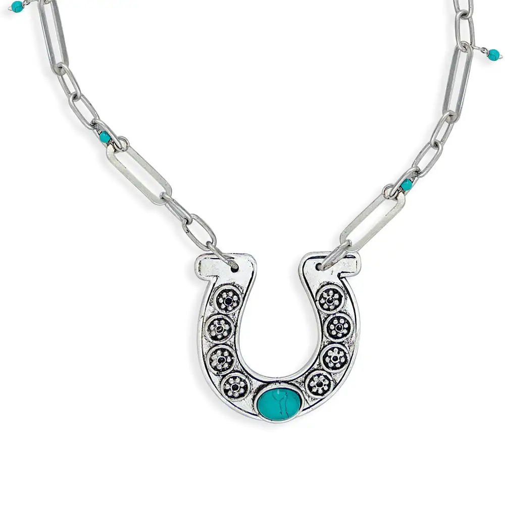Nature Inspired Horseshoe Charm Necklace
