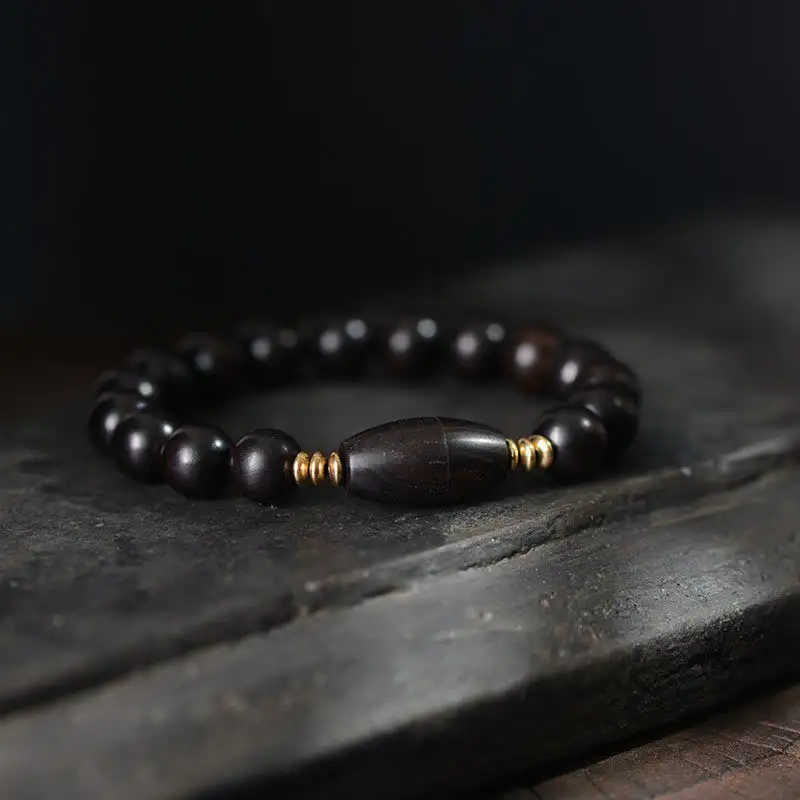 Ebony Beads Sutra Scroll Bracelet