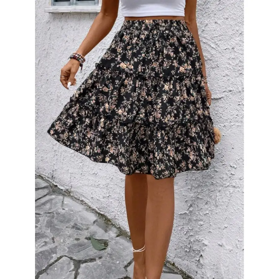 Everyday Print Midi Skirt