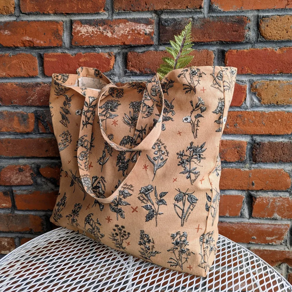 Botanical Screenprint Canvas Tote