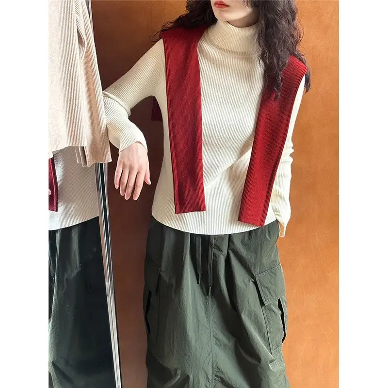 Ribbed Long Sleeve Slim Fit Pullover Sweater