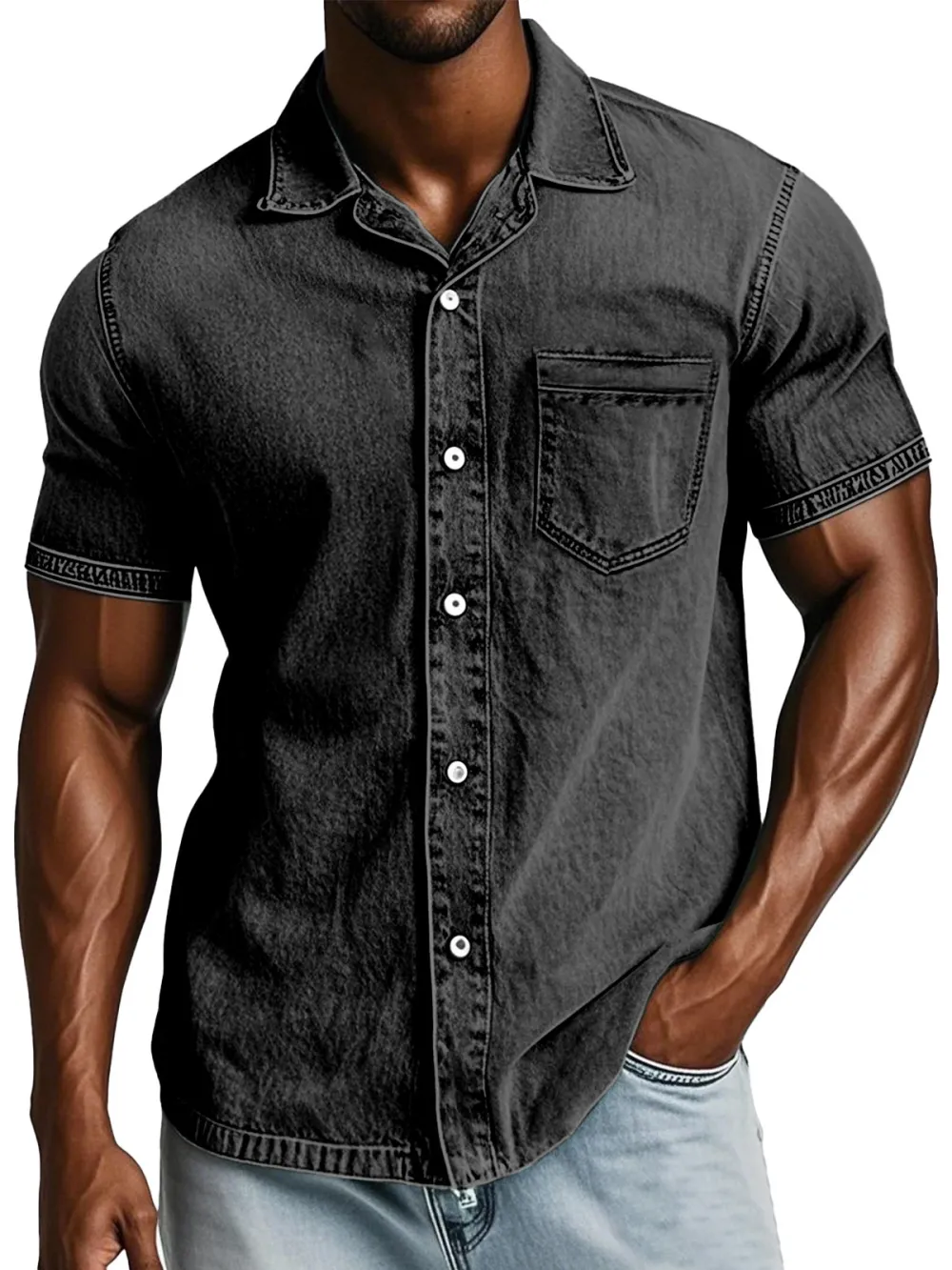 Everyday Short Sleeve Open Collar Shirt