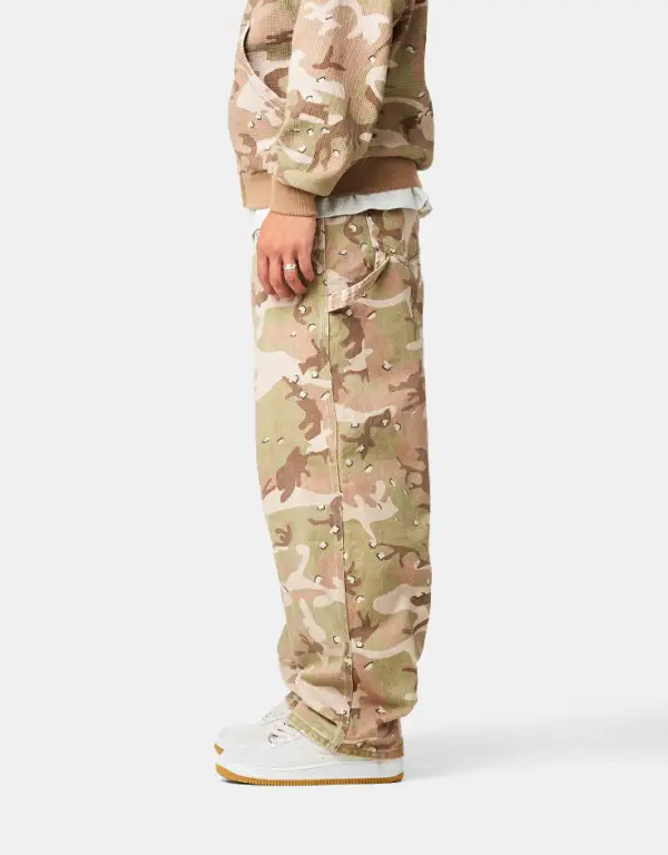 Camo Pattern Baggy Carpenter Denim Jeans