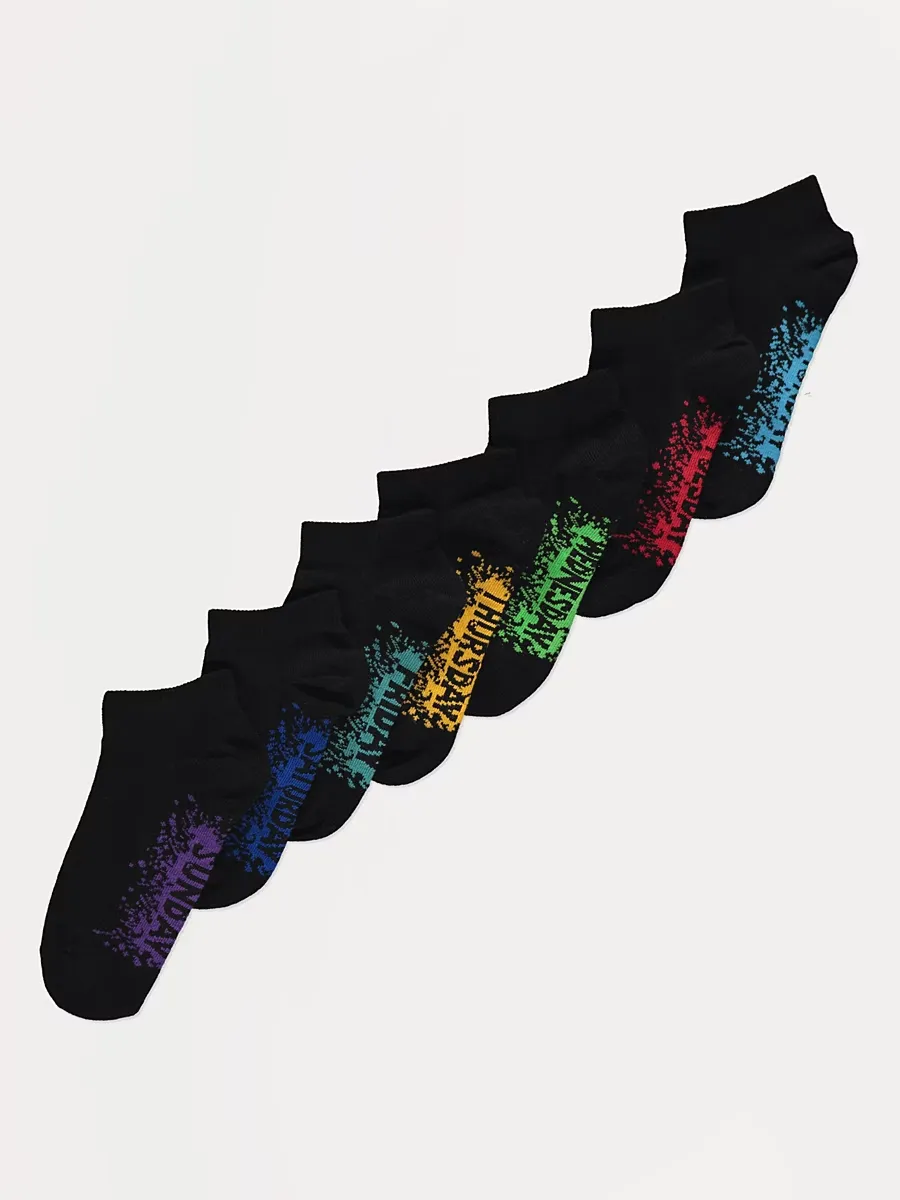 Black Week Splat Trainer Socks 7 Pack