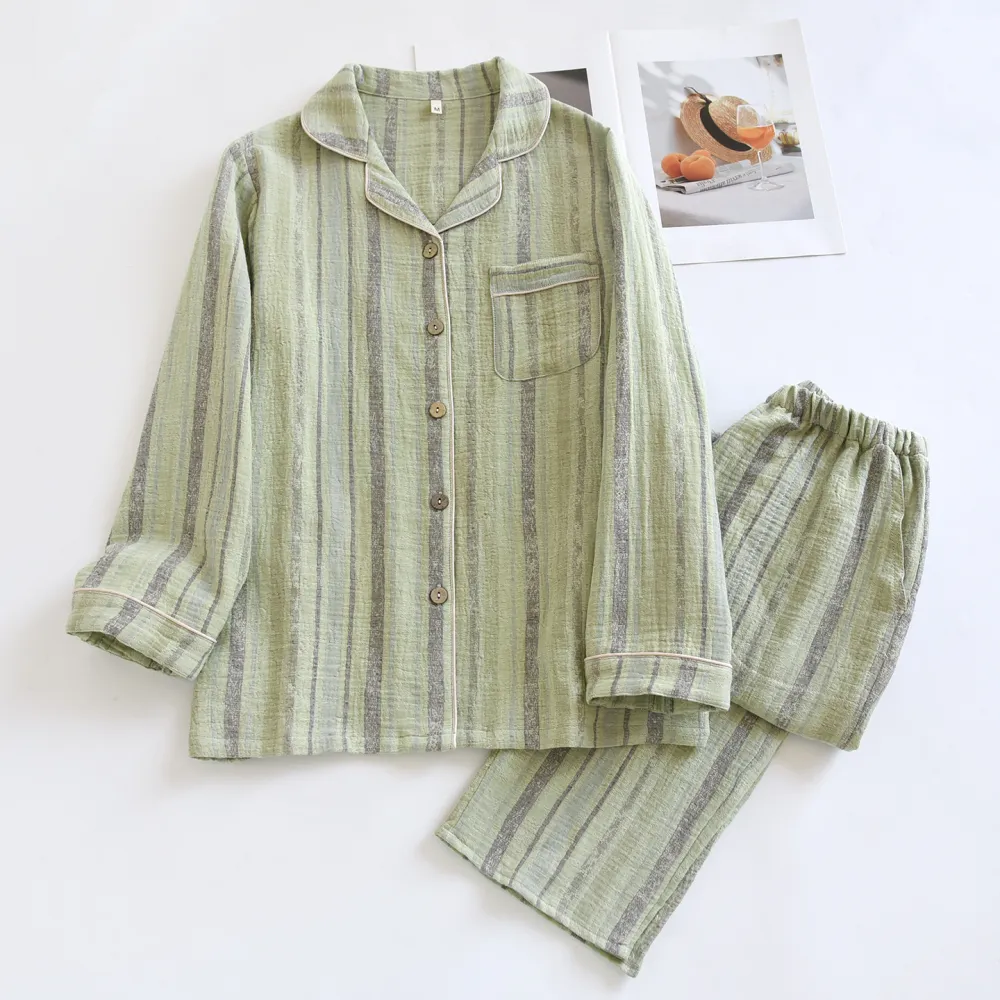 Artistic Contrast Striped Pajama Set