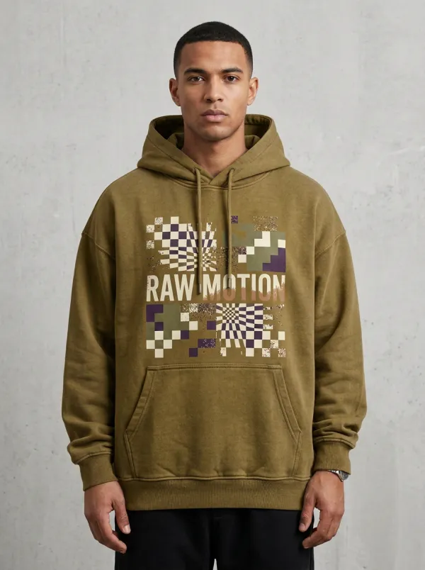 Urban Checkerboard Pixel Men's Graphic Hoodie