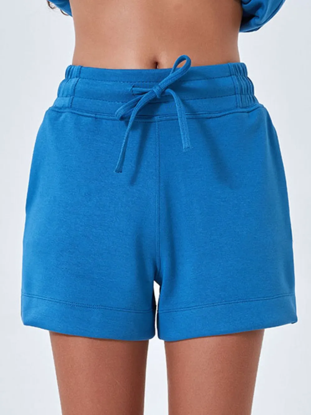 Drawstring Solid Shorts with Pockets