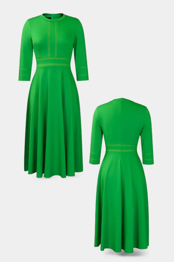 Round-Neck Midi Dress