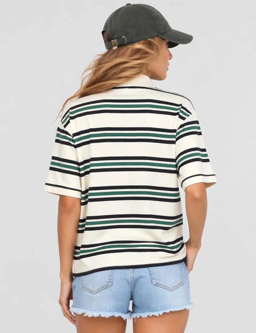 Polo Collar Short Sleeves T-shirt Top