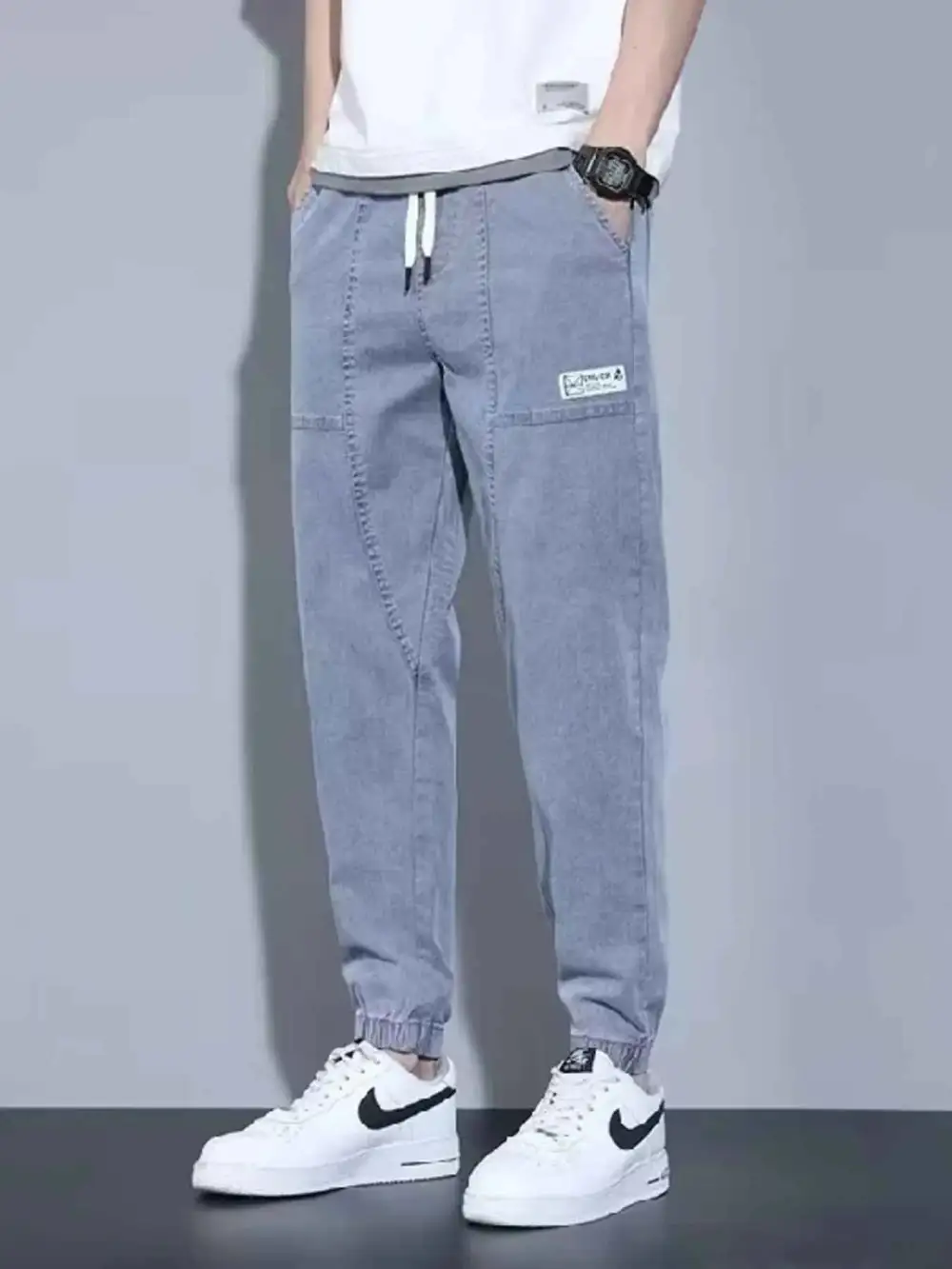 Casual Loose Fit Denim Joggers Jeans