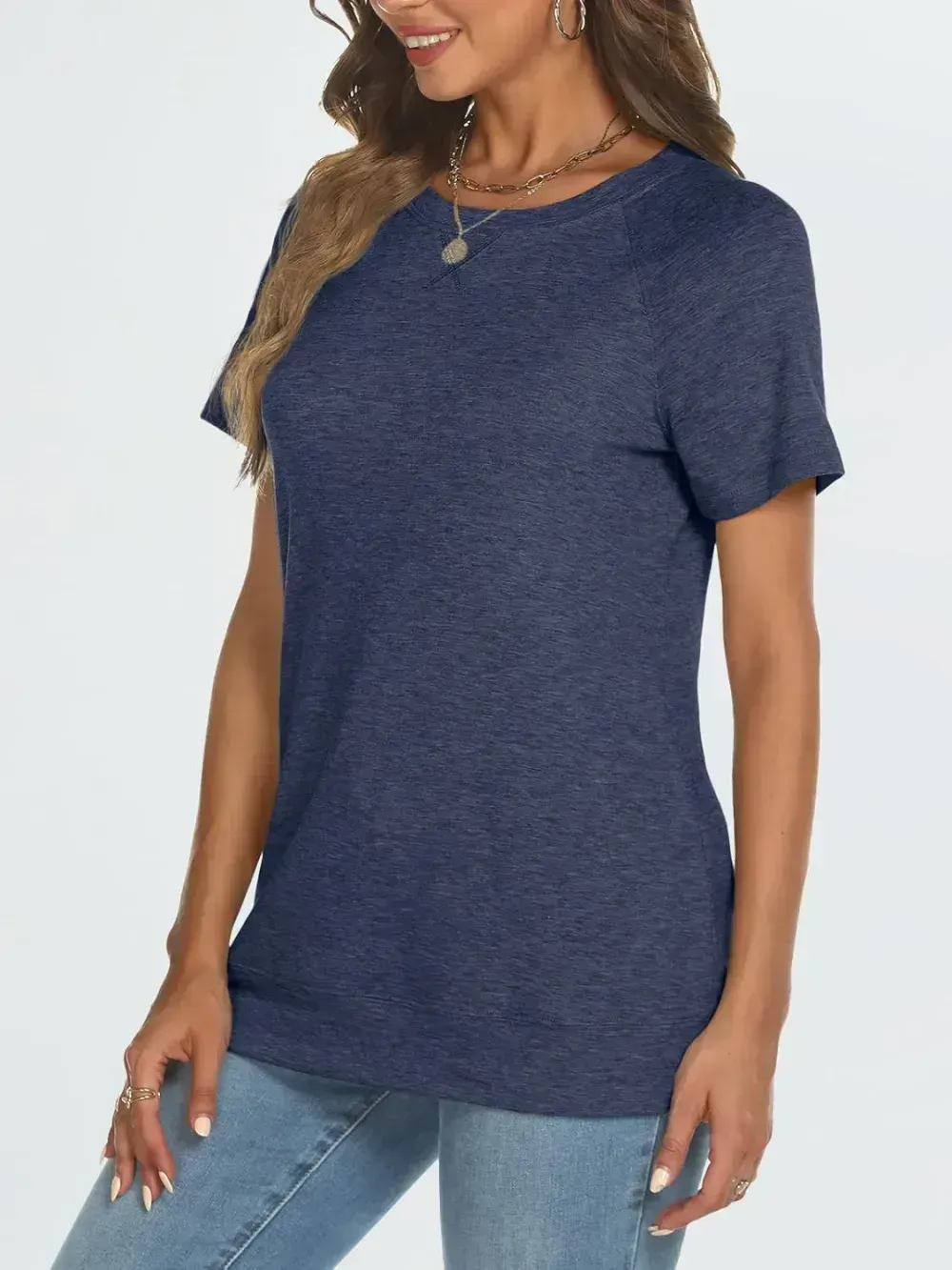 AUTOMET T Shirts Short Sleeve Crewneck Tees for Women Trendy Lightweight Soft Casual Summer Tops Clothes 2024