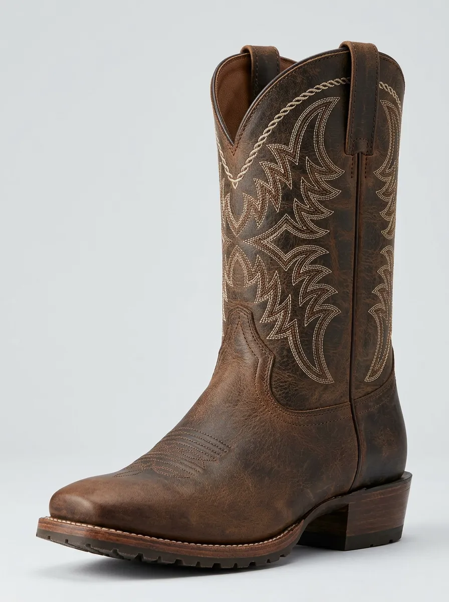 Frontier Heritage Embroidered Country Style Men's Western Cowboy Boots