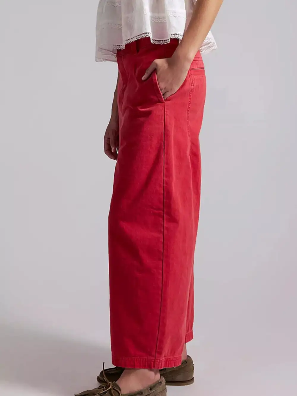 Wide-Leg Cropped Jeans
