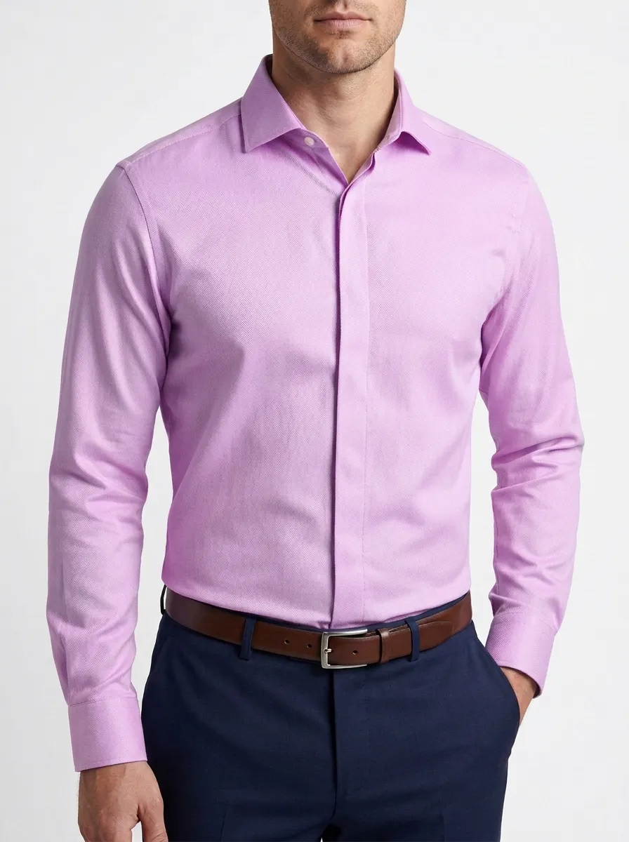 Men's Minimal Solid Dress Shirt