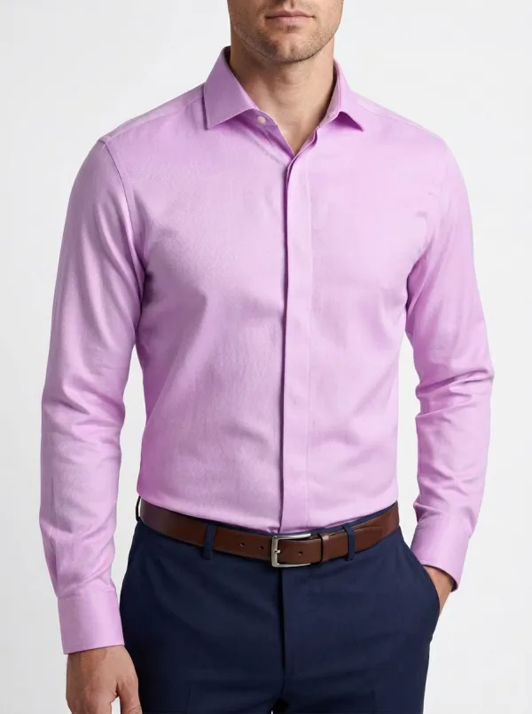 Men's Minimal Solid Dress Shirt