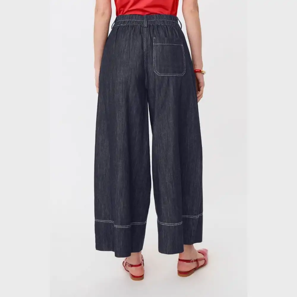 Cropped Wide-Leg Relaxed Women's Trousers