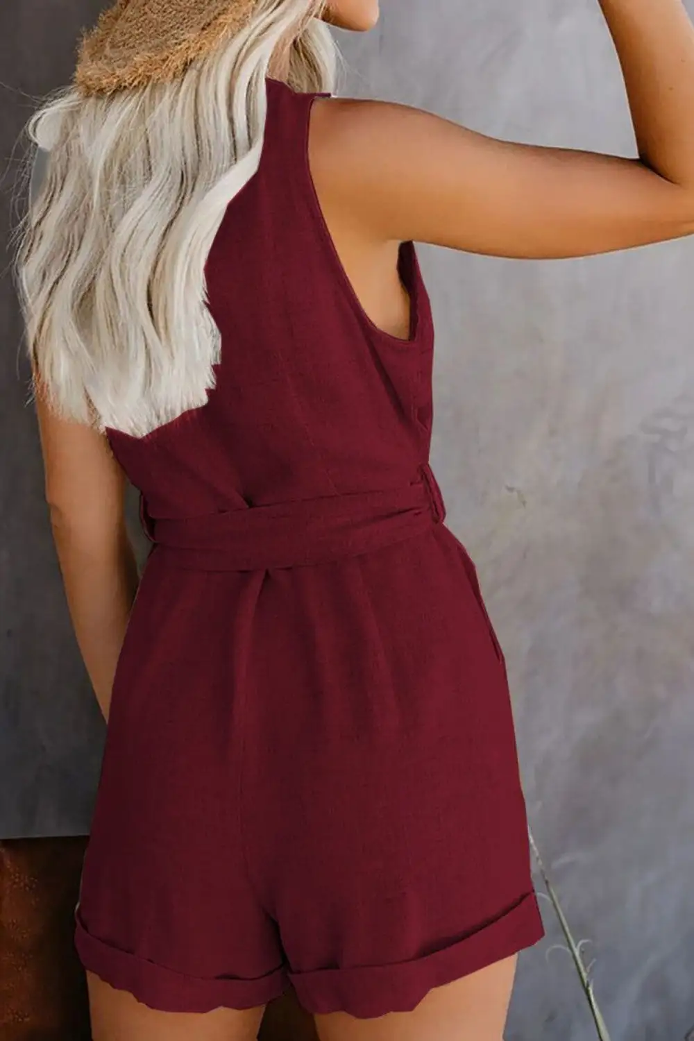 Tied Neck Pocket Romper