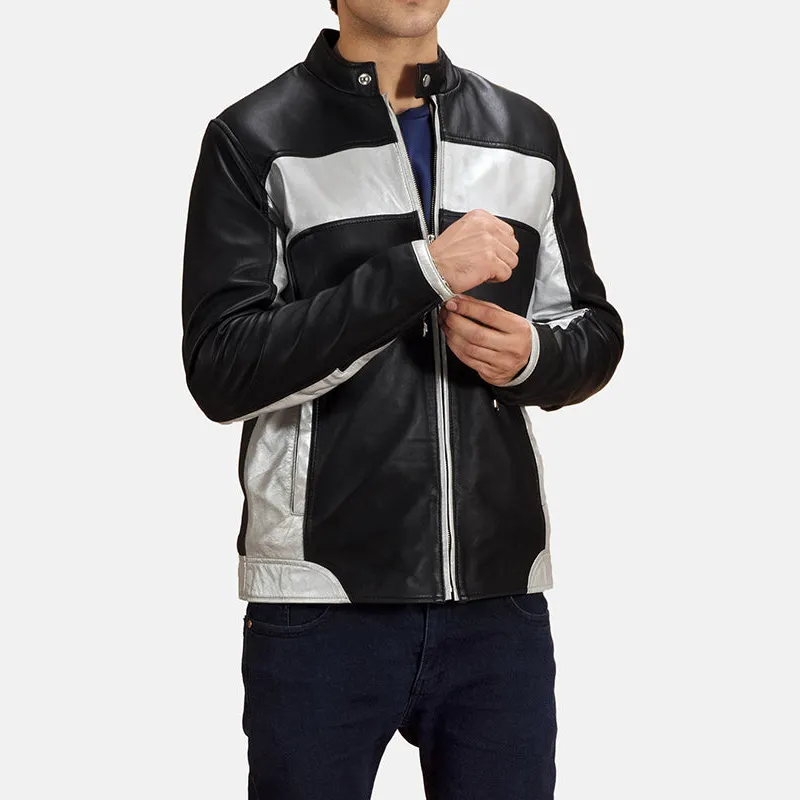 Men's Rugged Structured Biker Leather Jacket