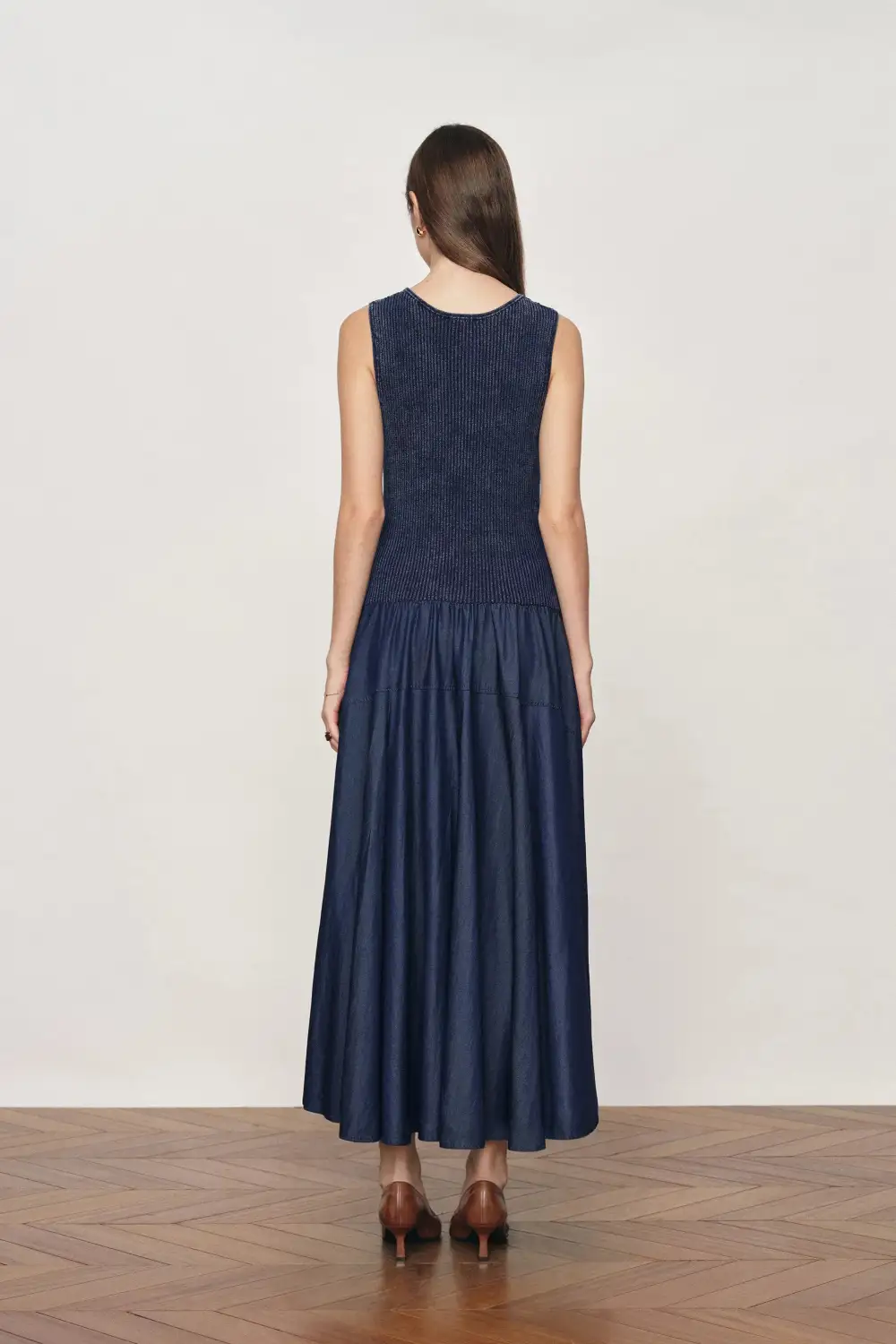 Sleeveless Cotton Knit Maxi Dress