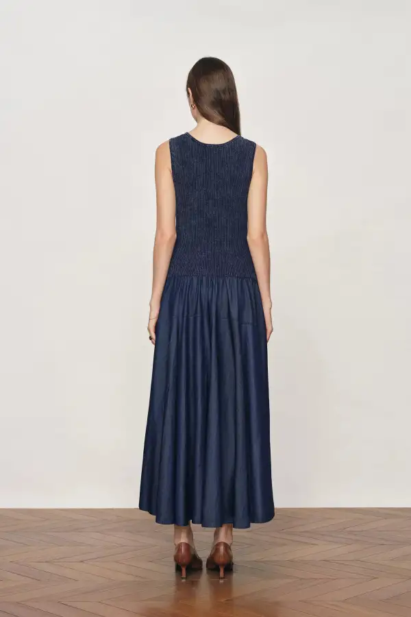Sleeveless Cotton Knit Maxi Dress