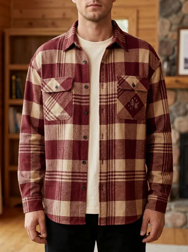 Pine Tree Plaid Button Front Shirt