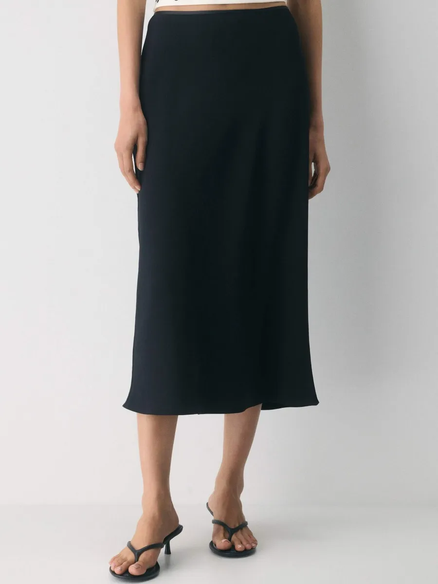 High-Waist Bias Cut Skirt