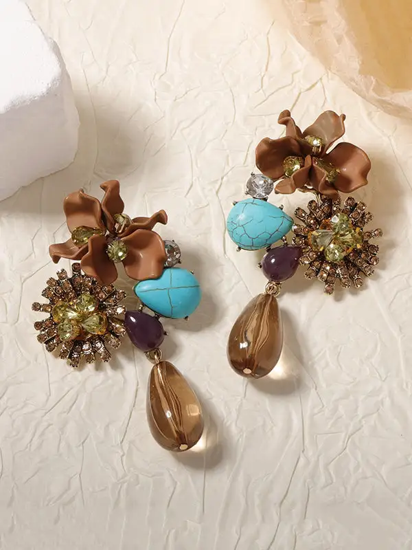 Angular Vintage-Inspired Drop Earrings
