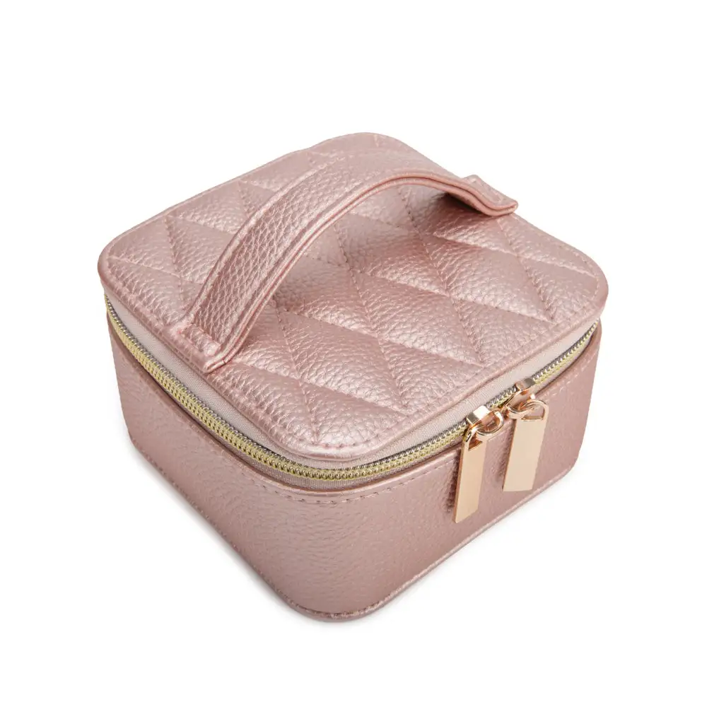 Quilted Travel Jewelry Case with Pouch
