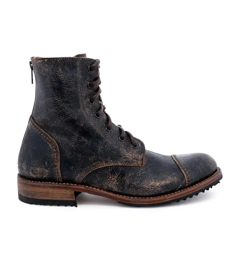 Back-Zip Streamlined Combat Boots