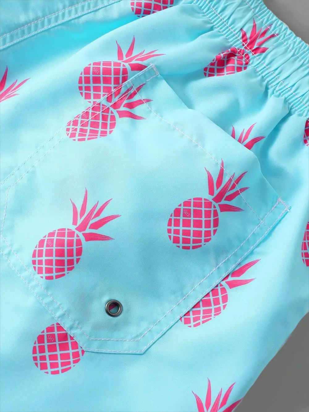 Men's Pineapple Print Drawstring Swim Trunks