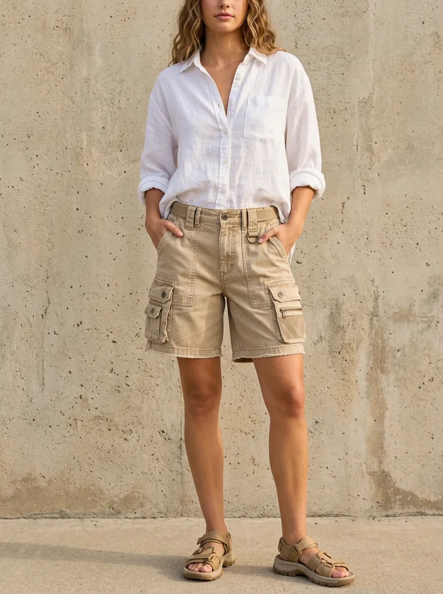 Classic Women's Outdoor Casual Multi-pocket Cargo Shorts