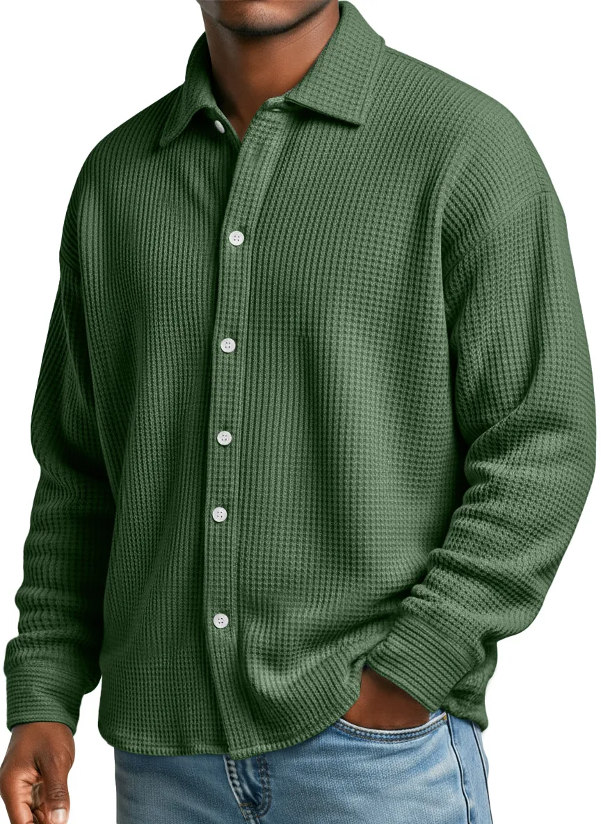 Textured Knit Long Sleeve Shirt