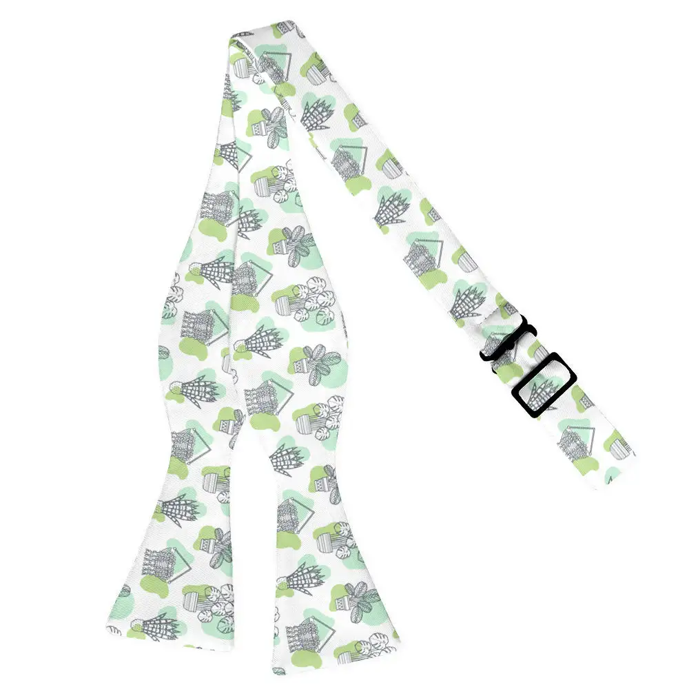 Potted Flow Floral Motif Bow Tie