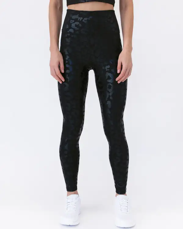 Functional Active Leopard Print Metallic Leggings