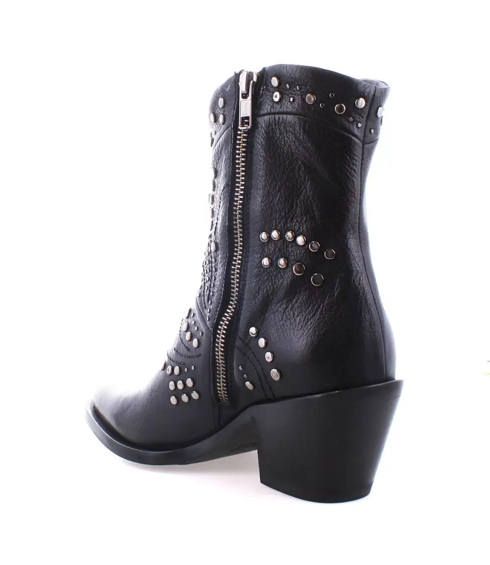 Pointed-Toe Studded Ankle Boots