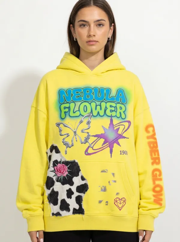 Unisex Streetwear Floral Butterfly Hoodie