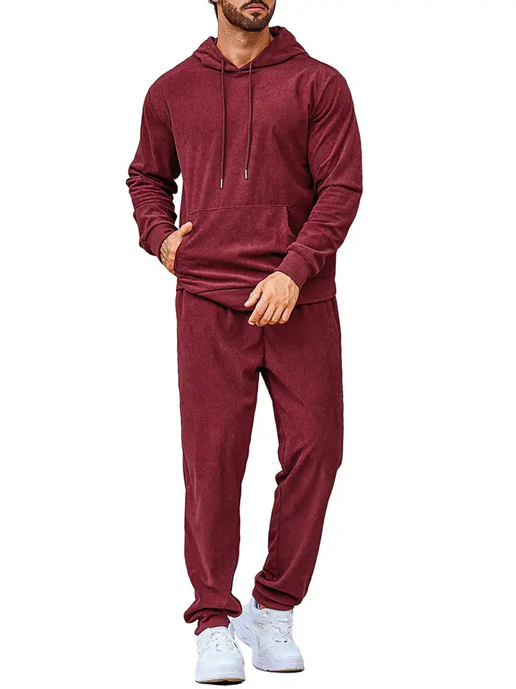 Casual Sports Hoodie Jogging Sweatsuit Two Piece Set