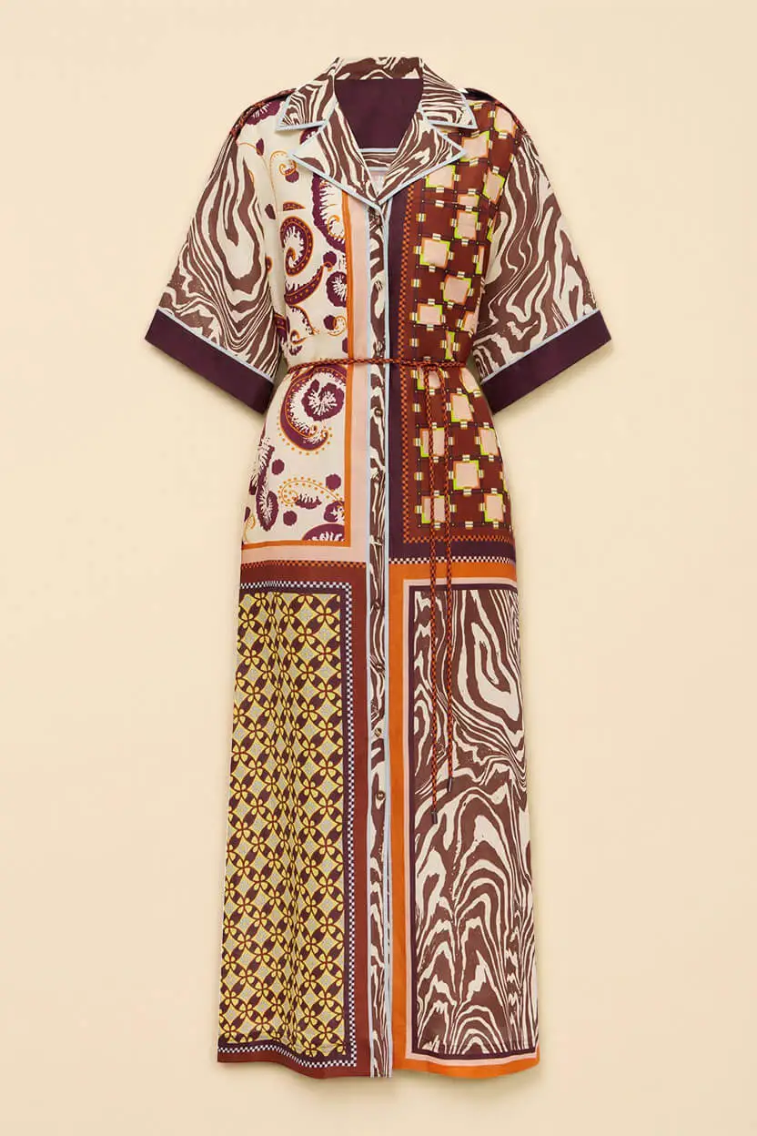 Block Print Side Pocket Maxi Dress