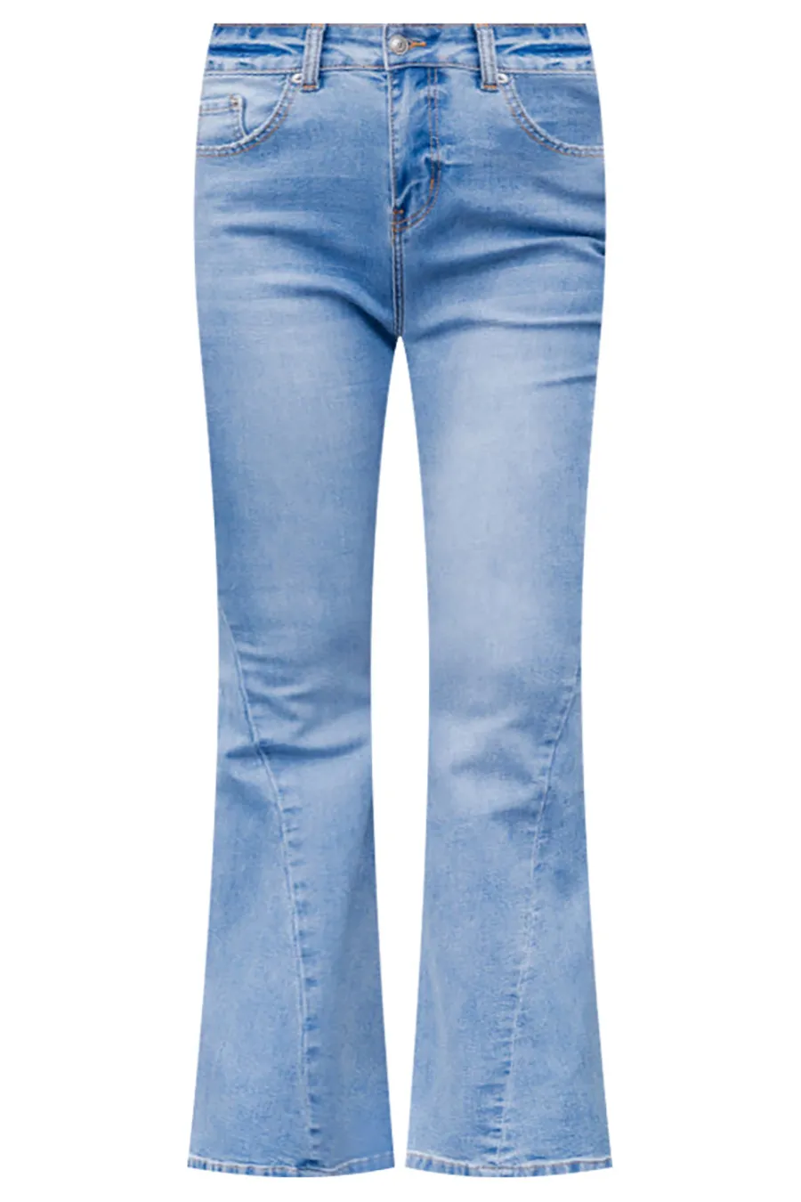 No Exceptions Medium Wash Seam Detail Flare Jeans