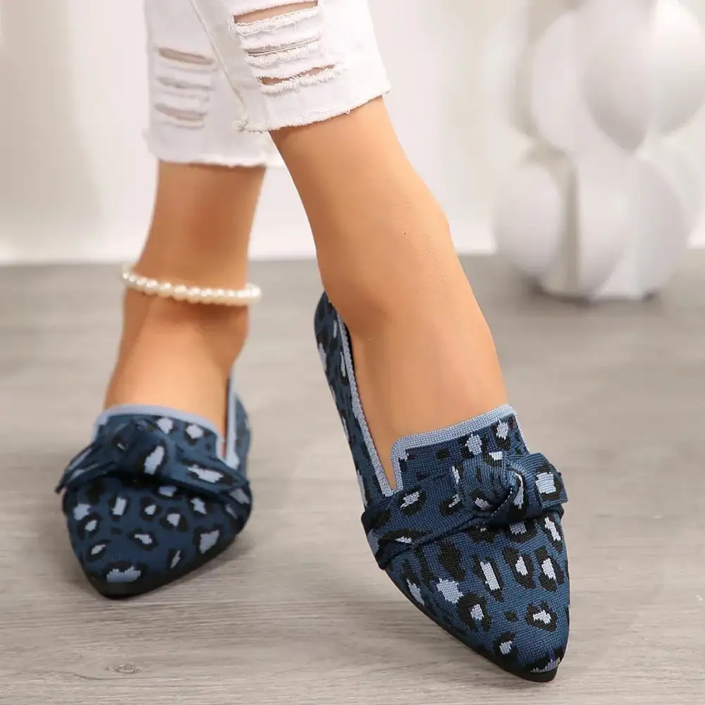 Pointed Toe Slip On Leopard Print Office Ready Flats