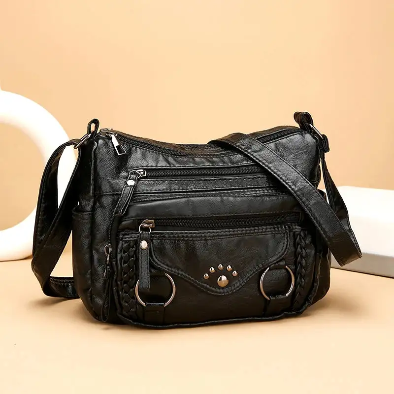 Chic Off-White Multi-Pocket Crossbody Bag