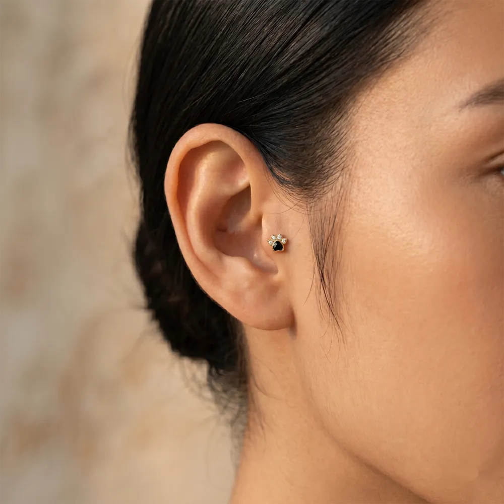 Textured Titanium Labret Stud