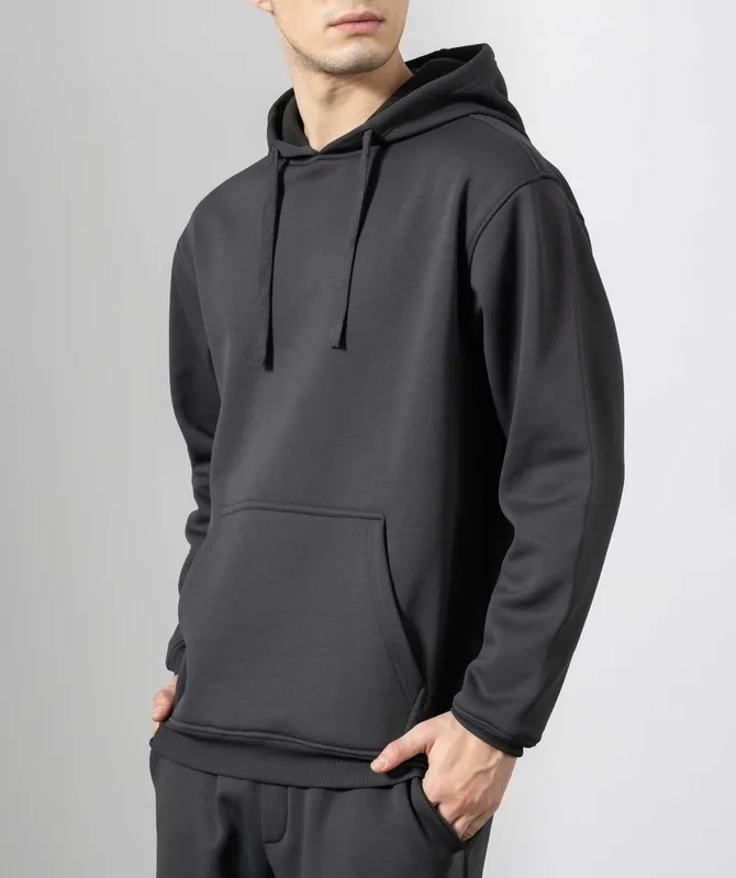 Dark Grey Hooded Tracksuit Set