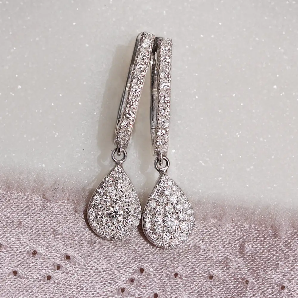 Pear Diamond Drops Dangle Earrings Basic