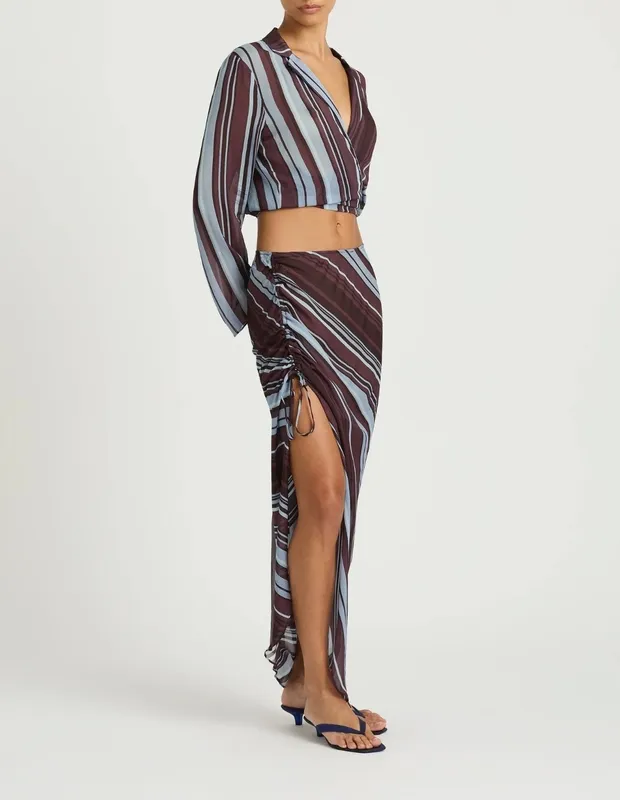 Midnight Stripe Maxi Skirt